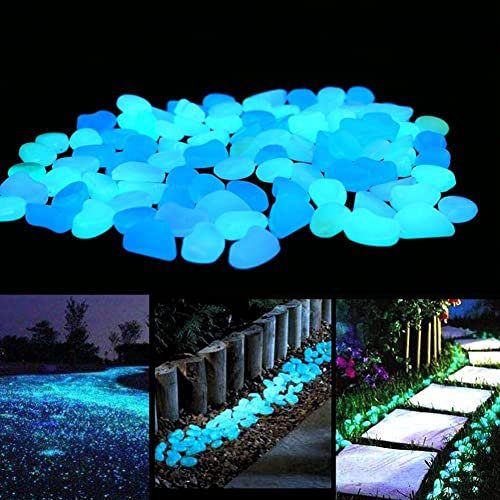 RANRAO Lot de 50 galets phosphorescents pour décoration d'intérieur, allée, aquarium, jardin, terrasse et aquarium