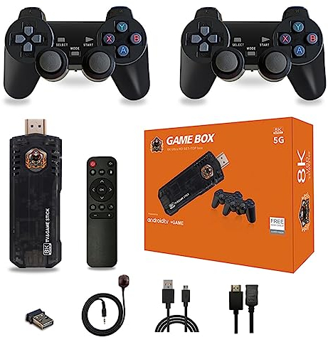 XIXIMENG X8 Consola de videojuegos inalámbrico Gamepad Controlador Dual Sistema Retro TV consola de juegos HDMI compatible con salida HD Micro USB 5V/1.5A para Android