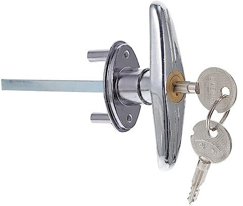 Housoutil Serrure De Porte De Garage En Acier Inoxydable Poignée En t Kit De Quincaillerie De Verrouillage Installation Facile Pour Garages Et Remorques Complet