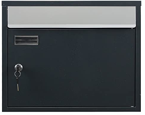 Wandbriefkasten Safepost 910 anthrazit-silber (RAL 7016 / RAL 9006) Aufputz-Briefkasten mit Namenschild