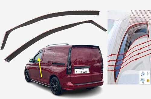 Set mit 2 Windabweisern, In-Kanal, kompatibel mit Volkswagen Caddy & Ford Tourneo Connect 2021 bis 2025 Modellen, Acryl-Seitenblenden, Fensterabweiser, VW Caddy