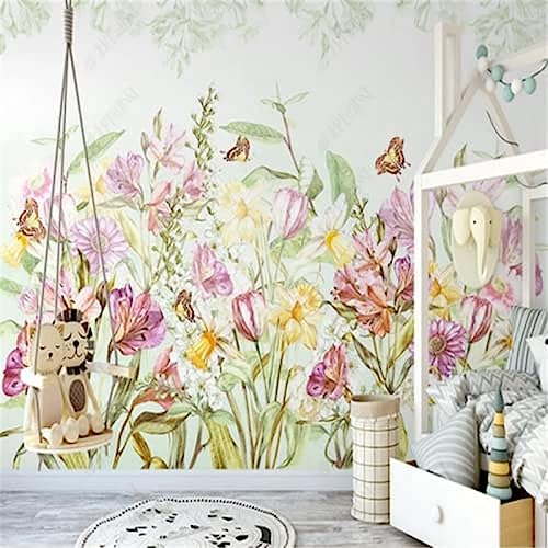 Frische Tapete Wohnzimmer Cluster Modern Aquarell Blumen Innenhintergrund Tapete Schlafzimmer Dekoration Tapeten Wohnkultur Fototapete 3D Effekt Wohnzimmer Schlafzimmer Kinderzimmer-150cm×105cm