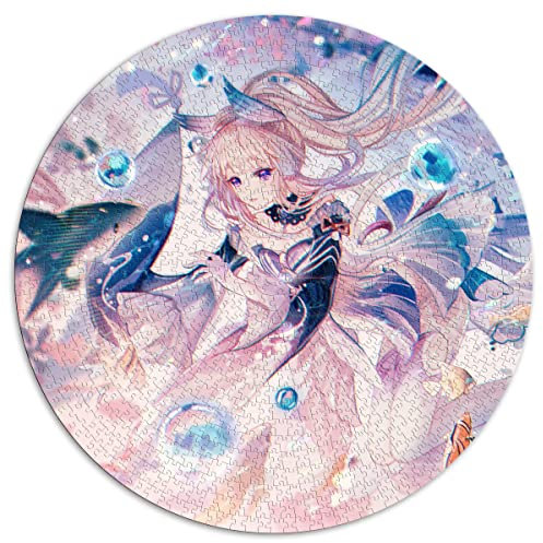 1000-teiliges Puzzle für Erwachsene Genshin Impact Sangonomiya Kokomi Rundes Puzzle für Erwachsene für Erwachsene und Kinder ab 12 Jahren Papppuzzles Freunde und Familie