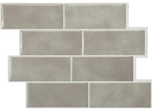Smart Tiles Klebefliesen, Metro Taupe-Grau, 29,34x21,28 cm
