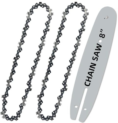 Chainsaw Guide Bar and Chain Combo,8inch Chainsaw Guide Bar Saw Replacement Accessories (2 Chain+1 bar)