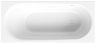 BetteComodo Badewanne, 190 x 90 cm, seitlicher Überlauf hinten, 1642-000AS, Farbe: Weiß glänzend