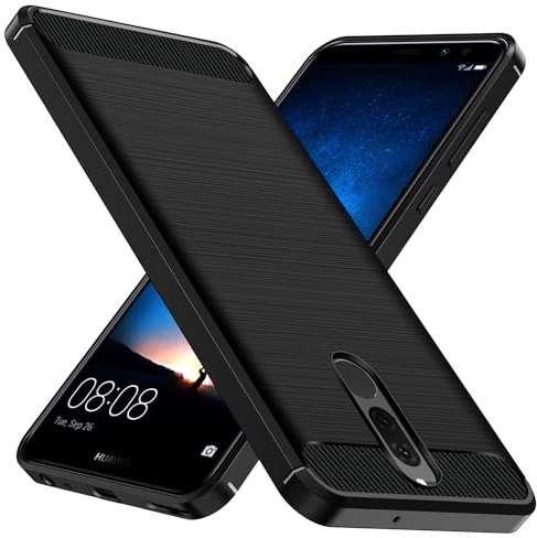 ivoler Silikon Hülle für Huawei Mate 10 Lite, [Militärischer Schutz] Stoßfest Handyhülle, Dünne Weiche Flexible TPU Kratzfest Schutzhülle Anti-Fingerabdruck Case Cover, Schwarz
