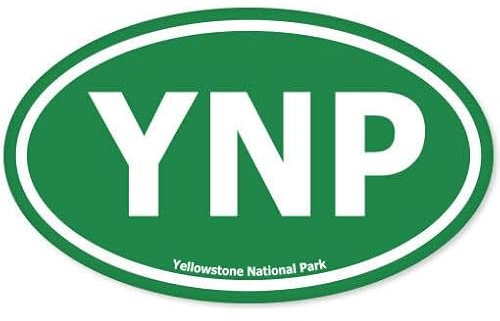 WildeBabsKLBT Yellowstone National Park Green Oval car K164 Hochwertiger Premium Autoaufkleber Sticker Aufkleber selbstklebende Folie 12 cm