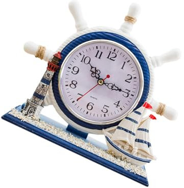 Yardenfun Nautische Tischuhr Im Mediterranen Stil Künstlerische Wohnzimmeruhr Uhr Für Dekoration Und Geschenke Raumgestaltung Für Zuhause