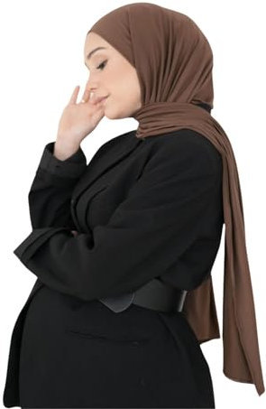 Al Yazma Cotton Jersey Hijab - Mittelbraun - Fresia Scarf (Mittelbraun)