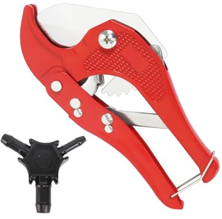 Set di Attrezzi Premium per Tubo Composito Tagliatubi in Pvc 42 mm Tagliatubi a Cricchetto in Plastica con Calibratore 16 20 25 mm Cesoie per Tubi in Plastica Utensile da Taglio per Tubi in Plastica