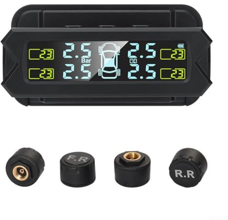 Leicht ablesbares Digitaldisplay TPMS mit externen Sensoren, solarbetriebenes Design (Piepton)