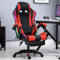 Yoakaiax Gaming Chair, High Back Computer Chair with Bluetooth Speakers and RGB LED Lights, Ergonomic Massage Chair, Lumbar Support, Black & Red