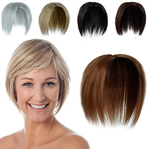 PARXITN Haar Topper für Frauen ohne Pony 2 Clips in Haarteilen Synthetik Haar Toupet Wiglets Haarteil Helles Braun für Schütteres Haar