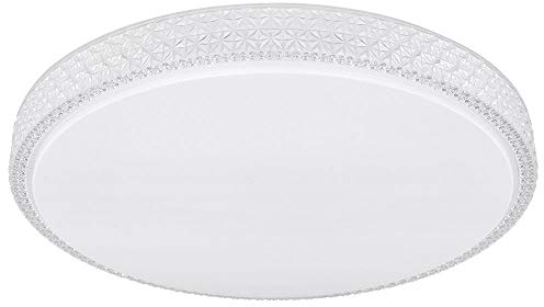 GLOBO Deckenleuchte mit Fernbedienung Deckenlampe dimmbar Kristalle Kristallleuchte Sterneneffekt, CCT, Metall weiß, LED 40W 3200Lm warmweiß-kaltweiß, D 60 cm