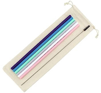 GRIRIW Tragbare Strohhalme 6-farbiges Silikon-strohhalm-set Für Wiederverwendbare Getränke Ghost Straw