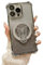 Tybiky Compatible with iPhone 16 Plus Magnetic Mobile Phone Case Colour Gradient Glitter Coating Case 4 Corners Shockproof Scratch-Resistant Soft TPU Protective Case with 3D Butterfly Stand, Silver