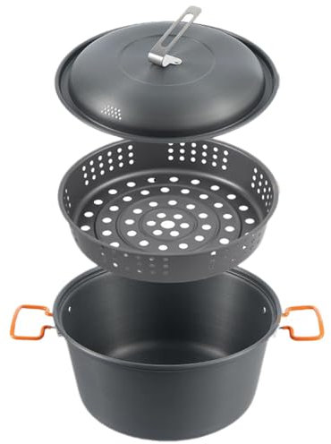 Camping Steamer - Non-Stick Outdoor Cooking Pot, 5L Compact Hiking Pot | Lightweight Cookware, Camping Pot for Cooking, Lightweight Backpack Cooking Pot, Outdoor Adventure Pot