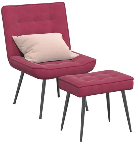 LAPOOH Relaxsessel mit Hocker Weinrot Samt, Fernsehsessel, Kinosessel, Lesesessel, Tv Sessel, Ohrensessel, Armsessel, Seselstuhl Wohnzimmer - 4012331