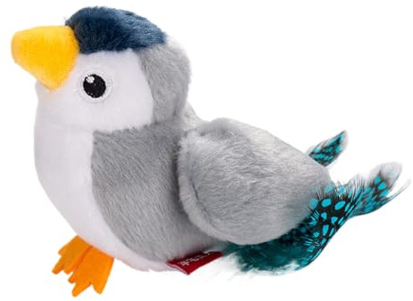 Jingmiger Interaktives Katzenspielzeug, Plüschspielzeug für Katzen, Fliegender Vogel für Katzen, Spielzeug für Katzen, Vogel, das Sich bewegt, lustiges Katzenspielzeug mit Vogelgesang für Zuhause