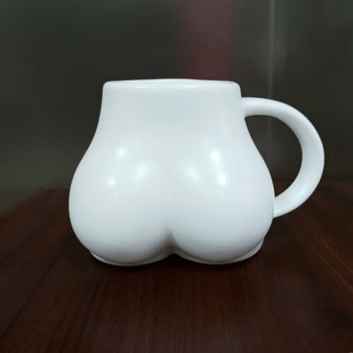Butt Espresso Ceramic Coffee Mug Creative Human Body 3D Buttock Cup With Handle Artistic Large Buttock Milk Tea Juice Drinking Glass Art Mug Novelty Gift Funny Home Bar Nightclub Decor 300-400ML