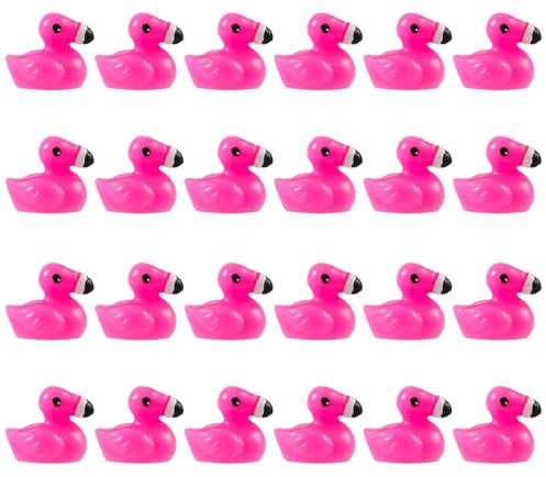 SALGIA Mini Flamingo, 24pcs Flamingo Figuren Klein,Flamingo Deko Figuren, Geeignet für Puppenhaus, Mini-Landschaft, Kuchen, Aquarium-Dekoration, DIY-Zubehör(A)