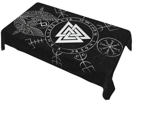 Tischdecke Mit Wikinger-Odin-Symbol, Wiederverwendbare Nordische Wikinger-Küchentischdecke, Für Picknicks Im Freien, Partys, Abendessen