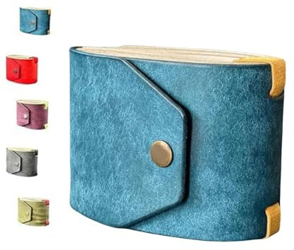 SSIPIS Porte-monnaie en cuir, porte-monnaie, rangement de l'argent avec fermoir magnétique, organiseur de portefeuille en cuir pour femme, bleu, Taille unique, Décontracté