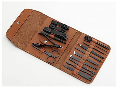 JZWCHQ Nagel Clippers Kit Herrener Kohlenstoffstahl Nagel Clipper Set Schwarzes Ohrlöffel Werkzeug Home Pediküre Nagel Clipper Schönheit Maniküre Nagelwerkzeug Set Nagelschere Set (Farbe: C) (B)