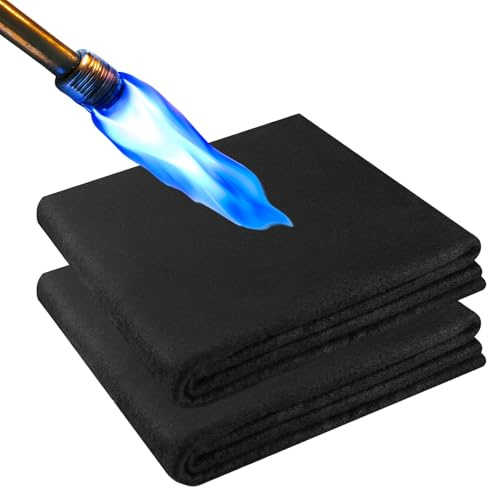 Benaewa 2 Pcs Soldering Mat, Welding Blanket Fireproof Heat Proof Mat Flame Retardant Fabrics Up to 1800°F for Grill Stove Pit, Plumbers (9×12 inch)