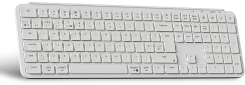 Keychron B6 Pro Wireless Full-Size Keyboard - ZMK Programmable, Silent Typing, 2.4G/Bluetooth 5.2/USB-C Tri-Mode, Numpad for Office/Gaming (UK Layout) - Ivory White