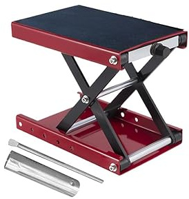 Motorcycle Lift, Portable ATV Scissor Lift Jack for Maintenance and Repair, Compact Garage Lifting Table with Quick Adjust for Scooter Riding Lawn Mower Workshop Home Use 14.17x8.98x14.17cm