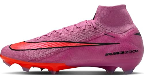 Nike Men Mercurial Superfly 10 Elite High-top-fußballschuh für Normalen Rasen Soccer Shoe, Magic Flamingo Black Total Crimson, 9 UK