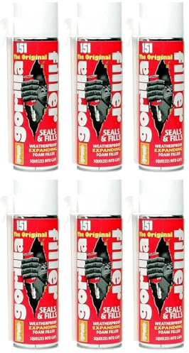6x 500ml, The Original Spray Filler, Weatherproof Expanding Foam, Professional Grade Gap Filler & Sealant for Wood, Metal, Brick, Stone, Paintable, Sandable, Airtight Seal for Indoor & Outdoor Use