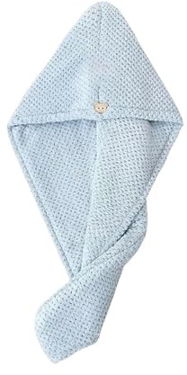 FJOADNVM haarhandtuch Trockenhaube aus Korallenvlies mit Ananasgitterstruktur, verdickt, saugfähig und weich, for den Heimgebrauch(Blue)