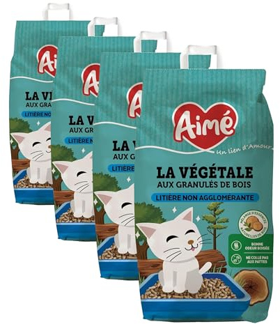 Aimé - Litière pour Chat 10L - Ultra Absorbante (Lot de 4)