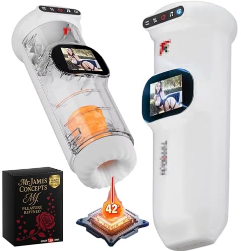 Mr. James Concepts Aurum AI Pro Male Massager | App control, heating, telescopic motion, LCD display and voice playback