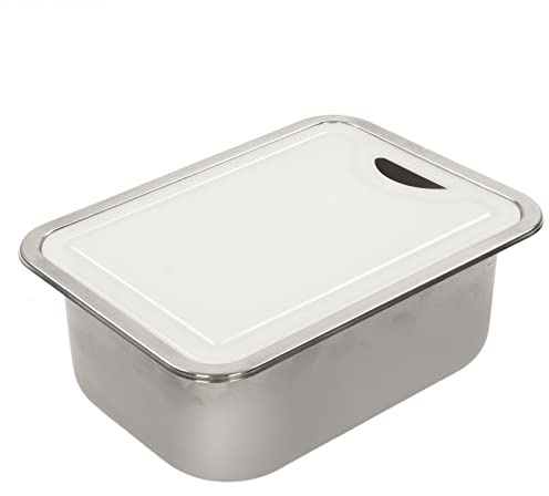RASTKY Kit D'évier de Cuisine en Acier Inoxydable de qualité 304, Lavabo Compact, évier de Bar à un Bol avec Planche à Découper pour Installation Sous Plan de Bateau de Camping-car