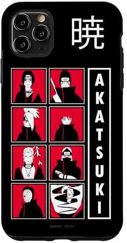 Hülle für iPhone 11 Pro Max Naruto Shippuden Akatsuki Group Character Grid Anime