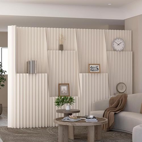 Faltbarer Papier-Raumteiler, tragbarer Sichtschutz, Flexible Papier-Trennwand dekorativ, anpassbar für Wohnung, Büro, Schlafsaal, Atelier