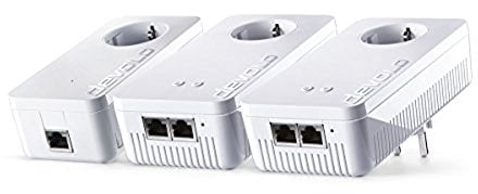 devolo dLAN 1200+ WiFi ac Powerline Network Kit (1200 Mbit/s WLAN ac, WLAN Verstärker, 2x LAN Ports, 3x Powerlan Adapter, ideal für Online Gaming und HD-Streaming, Powerline WLAN, WiFi Move) weiß