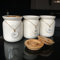 Large Tea Coffee Sugar Ceramic Canisters rope labels kitchen Storage jars set