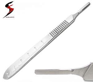 SS INSTRUMENTX Scalpel Handle No.3 BP Handle Fits Blades Numbers 6-16 (1 Count (Pack of 1) Silver)