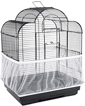 EBTOOLS Vogelkäfig Abdeckung Belüftet Vogelkäfig Wellensittiche Nylon Weiß Vogelkäfig Schutznetz Verstreute Samen auf Böden zu Beseitigen