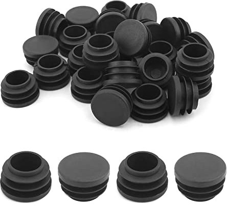 MroMax Lot de 50 bouchons ronds en plastique pour tubes métalliques et poteaux de clôture, protection contre le glissement pour pieds de meubles, table et chaise - 2,2 cm