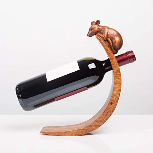Rikmani Porte-vin en Bois avec Motif Animal Porte-Bouteille de vin Home Décoration Porte-Bouteille Porte-vin Balance (Souris)