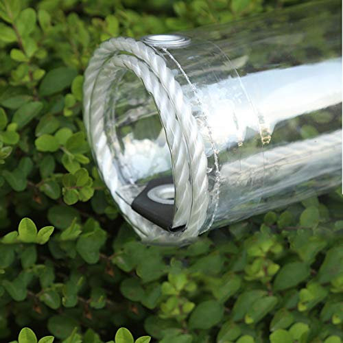 FENGSHOUU Klar wasserdichte Plane mit Ösen,Schwere Wetterfeste Gewebeplane,0,35mm PVC Vordächer Planen,Regenschutz Carport-Vorhang Schutzplane Klarsicht-Folie,Abdeckplane für Gartenmöbel