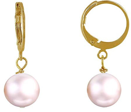 LES POULETTES BIJOUX - Orecchini Placcato Oro Mini Cerchi e Perla Coltivata - Rosa