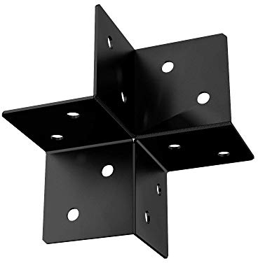 Velano Strapazierfähige Pergola-Eckverbinder, 170 mm x 85 mm x 2,5 mm, Schwarz