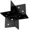 Velano Strapazierfähige Pergola-Eckverbinder, 170 mm x 85 mm x 2,5 mm, Schwarz